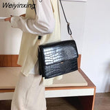 Weiyinxing Pattern PU Leather Crossbody Bags For Women 2023 Wide Shoulder Straps Brand Designer Shoulder Messenger Bag Handbags Totes