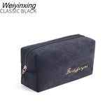 Weiyinxing Velvet Organizer Cosmetic Bag Vintage Soft Toiletry Package Women Travel Makeup Bags Lipstick Pouch Beauty Case