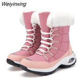 Weiyinxing 2023 Platform Boots Winter Shoes Women Snow Boots Platform Keep Warm Ankle Boots with Thick Fur Heels Botas Mujer Cute