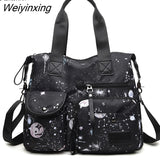 Weiyinxing Pocket Starry Sky Prints Bag for Teacher Nylon Crossbody Nurse Bag Totes for Works Shoulder Bag Large Capacity Gym Handbag