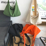 Weiyinxing Versatile Messenger Bag Women's Large Capacity Retro Canvas Bag Students' Bag Simplicity Tote Bag