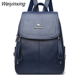 Weiyinxing Women Leather Backpacks Female Vintage Bagpack Sac A Dos Ladies School Bags For Girls Casual Travel Backpack Daypack Mochilas