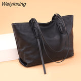 Weiyinxing Brand Women Shoulder Bag 100% Genuine Leather Handbags High Quality Cowhide Female Messenger Bag Fashion Ladies Totes Sac