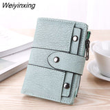 Weiyinxing Women Wallet Simple Retro Rivets Short Wallet Coin Purse Card Holders Handbag for Girls Purse Small Wallet Ladies Bolsa Feminina