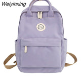 Weiyinxing Women Nylon Backpack Candy Color Waterproof School Bags for Teenagers Girls Patchwork Backpack Female Rucksack Mochila