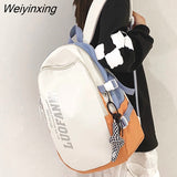 Weiyinxing Fashion Letter Printing Waterproof Nylon Women Backpack Female Large Capacity Cool Travel Bag Teenage Girls Preppy Schoolbag