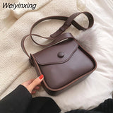 Weiyinxing PU Leather Flap Crossbody Bags for Women 2023 Winter Handbag Solid Color Shoulder Bag Ladies Handbags and Purses