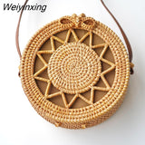 Weiyinxing Round Mulit Style Straw Bag Handbags Women Summer Rattan Bag Handmade Woven Beach Circle Bohemia Handbag New Fashion