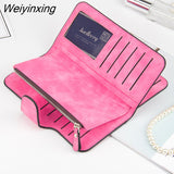 Weiyinxing Wallet Women Leather Luxury Card Holder Clutch Casual Women Wallets Zipper Pocket Hasp Ladies Wallet Female Purse