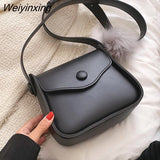 Weiyinxing PU Leather Flap Crossbody Bags for Women 2023 Winter Handbag Solid Color Shoulder Bag Ladies Handbags and Purses