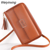 Weiyinxing Women's Wallet Crossbody Shoulder Mini Handbag PU Leather Card Holder Female Purse Zipper Brand Wallet For Girl  кошелкк женский