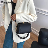 Weiyinxing Black Box Design PU Leather Crossbody Bags For Women 2023 Luxury Handbags And Purses Female Trend Lux Chain Shoulder Bag