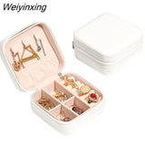 Weiyinxing Jewelry Box Organizer Display Travel Jewelry Boxes Case Portable Locket Necklace Leather Storage Earring Ring Holder