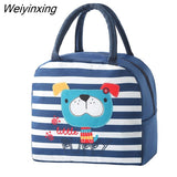 Weiyinxing Lunch Bag Lunch Box Thermal Insulated Canvas Tote Pouch Kids School Dinner Container Travel Picnic Food Storage Bag