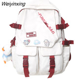 Weiyinxing Badge Travel Book Laptop Backpack Trendy Women School Bag Ladies Nylon Leisure College Backpack Fashion Female Student Bags