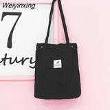 Weiyinxing Women Corduroy Shoulder Bag Reusable Shopping Bags Casual Tote 2023 New Soft Female Handbag Hot sale Canvas Large Size Pocket