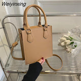 Weiyinxing Pu Leather Crossbody Bags For Women Fashion Designer Handbags Ladies Shoulder Bag Square Small Top Handle Bags