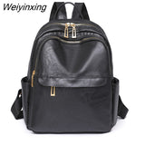 Weiyinxing Quality Leisure Shoulder Bag Sac A Dos Vintage Backpack Female Pu Leather Bag Women's Backpack Fashion School Bag for Girls