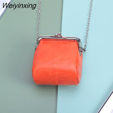 Weiyinxing Women Shoulder bags Fashion Genuine Leather Cosmetic bag Mini Lipstick Bag for Women Solid Cosmetic Bag Small Crossbody Bags