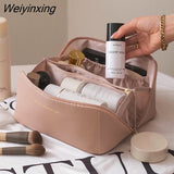 Weiyinxing Travel Cosmetic Bag for Women Leather Makeup Organizer Female Toiletry Kit Bags Make Up Case Storage Pouch Luxury Lady Box