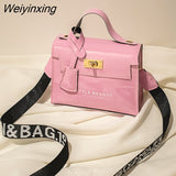 Weiyinxing Fashion Ladies Messenger Bag Trend Luxury Handbag Women smooth Cosmetic Bag Fashion Chain Ladies One Shoulder Messenger Bag