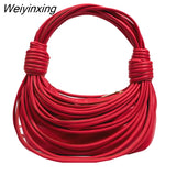 Weiyinxing Noodle Bag Designer Double Kotted Women Handbags Luxury Soft Pu Leather Shoulder Crossbody Bags Small Female Purses 2023