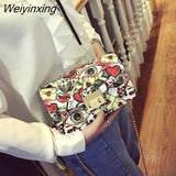 Weiyinxing Graffiti Crossbody Bags for Women Luxury Leisure Shoulder Bags Chain Purses and Handbags Prints Cute Handbag