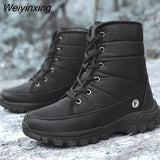 Weiyinxing Winter Work Boots Womens Shoes Comfort Waterproof Cotton Shoes Female Plus Warm Couple Snow Boots Outdoor Size 46 Black