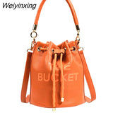 Weiyinxing The Bucket Bags for Women 2023 New Luxury Designer Vintage Small Women Shoulder Crossbody Bags Pu Leather Handbags Totes