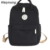 Weiyinxing Women Nylon Backpack Candy Color Waterproof School Bags for Teenagers Girls Patchwork Backpack Female Rucksack Mochila