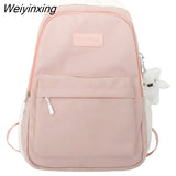 Weiyinxing Women Green Laptop Waterproof School Bag Female Fashion Lady High Capacity College Backpack Cute Girl Travel Book Bag New