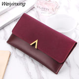 Weiyinxing Leather Women Wallets Hasp Lady Moneybags Zipper Coin Purse Woman Envelope Wallet Money Cards ID Holder Bags Purses Pocket
