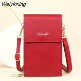 Weiyinxing Women New Fashion Touch Screen Shoulder Bag Large Capacity Multi-function Wallet Trend Solid Crossbody Phone Bags for Women 2023