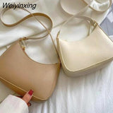 Weiyinxing New Women's Fashion Handbags Retro Solid Color PU Leather Shoulder Underarm Bag Casual Women Handbags 911