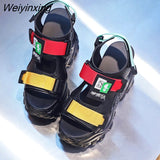 Weiyinxing Platform Sandals Women 2023 Summer High Heels Sexy Open-toed Chunky Sandals Wedge Shoes Ladies Beach Black Sandalia