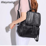 Weiyinxing Leisure Women's Backpack Travel Soft PU Leather Handbag Shoulder Bag