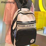 Weiyinxing Green Student Bag Girl Travel Book Laptop Backpack Trendy Women Leisure School Bags Ladies Nylon College Backpack Fashion