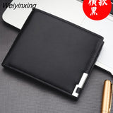 Weiyinxing Hot Selling New Men's Short Wallet Iron Edge Korean Youth Men's Horizontal Wallet Trend Card Pack Purse