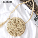 Weiyinxing Round Mulit Style Straw Bag Handbags Women Summer Rattan Bag Handmade Woven Beach Circle Bohemia Handbag New Fashion