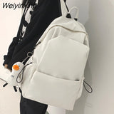 Weiyinxing Solid Color College Student Schoolbag Large Capacity Washing Women Backpack Simple Fashion Teenage Girl Backpacks Cute Bag