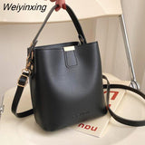 Weiyinxing Ladies Handbags Designer Crossbody Bags For Women Small Bucket Shoulder Bag Pu Leather Travel Messenger Bags