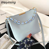 Weiyinxing Women's Shoulder Bag Large Capacity Handbags PU Female Solid Color Tote bag Fashion Chain Handle Ladies Crossbody Bags