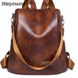 Weiyinxing Women's Backpack Fashion School Bag For Girls High Quality Leisure Shoulder Bag Sac A Dos Vintage Backpack Female Leather Bag