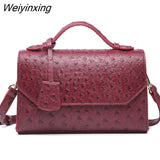 Weiyinxing FASHION Ostrich Serpentinee Crossbody Bags for Women 2023 Mini Luxury Messenger Shoulder Bags Designer PU Leather Handbag