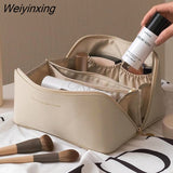 Weiyinxing Travel Cosmetic Bag for Women Leather Makeup Organizer Female Toiletry Kit Bags Make Up Case Storage Pouch Luxury Lady Box