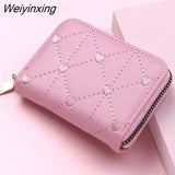 Weiyinxing Pc Women Business Card Holder Pu Leather Credit Card Holder Ladies Zipper Pocket Unisex Card Case Zipper Coin Purse