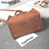 Weiyinxing Women Bag Fashion Messenger Bag Handbag Casual Tote Bag Female Large Shoulder High Quality Suede Leather Handbag With Fur Ball