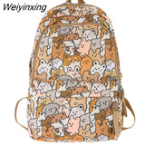 Weiyinxing Female Cartoon Print Book Bag Fashion Women Cute Leisure School Bag Girl Graffiti Laptop Backpack Lady Travel College Trendy