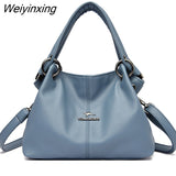 Weiyinxing Fashion High Quality Solid Color Leather Women's Handbags Large Capacity Messenger Bags Ladies Casual Simple Messenger Bags