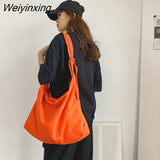 Weiyinxing Versatile Messenger Bag Women's Large Capacity Retro Canvas Bag Students' Bag Simplicity Tote Bag